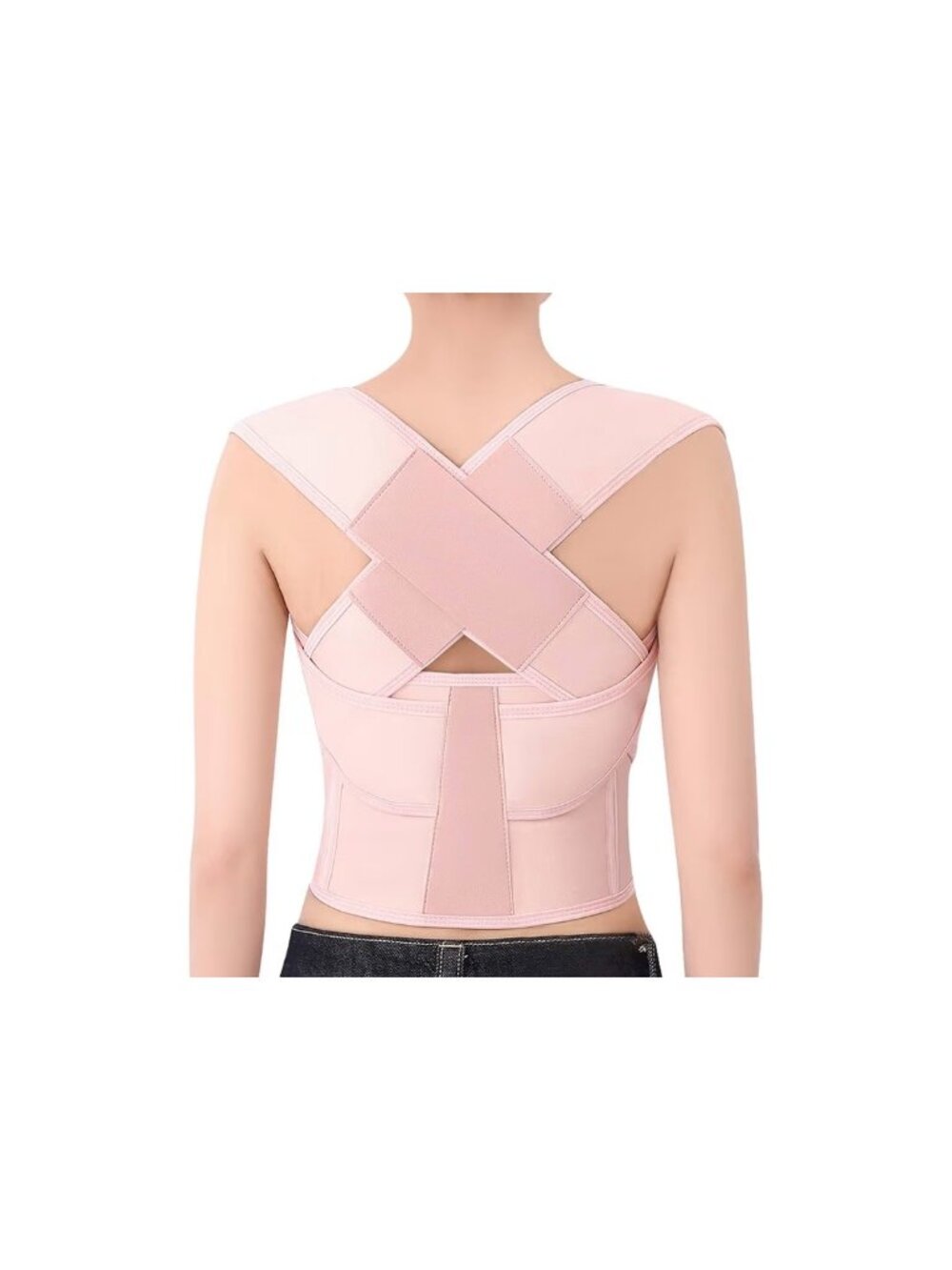 Back Brace Posture Corrector Adjustable Pink Sz Large New